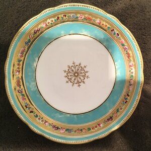 Vintage Serving Plate On Pedestal Floral with Gold Trim Numbered Many Uses